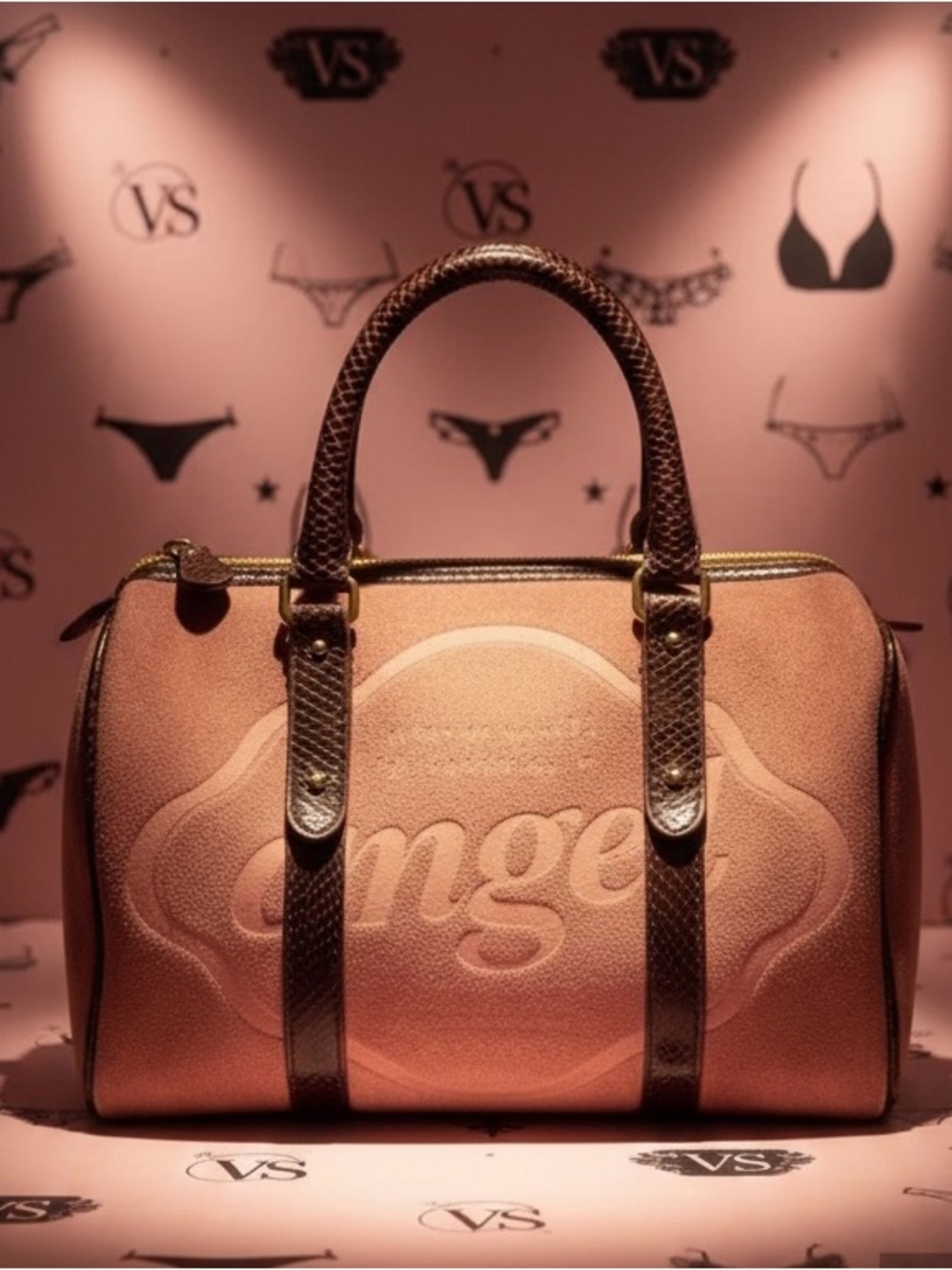 Vintage Y2K Victoria's Secret Angel bowler bag-vegan suede -excellent condition